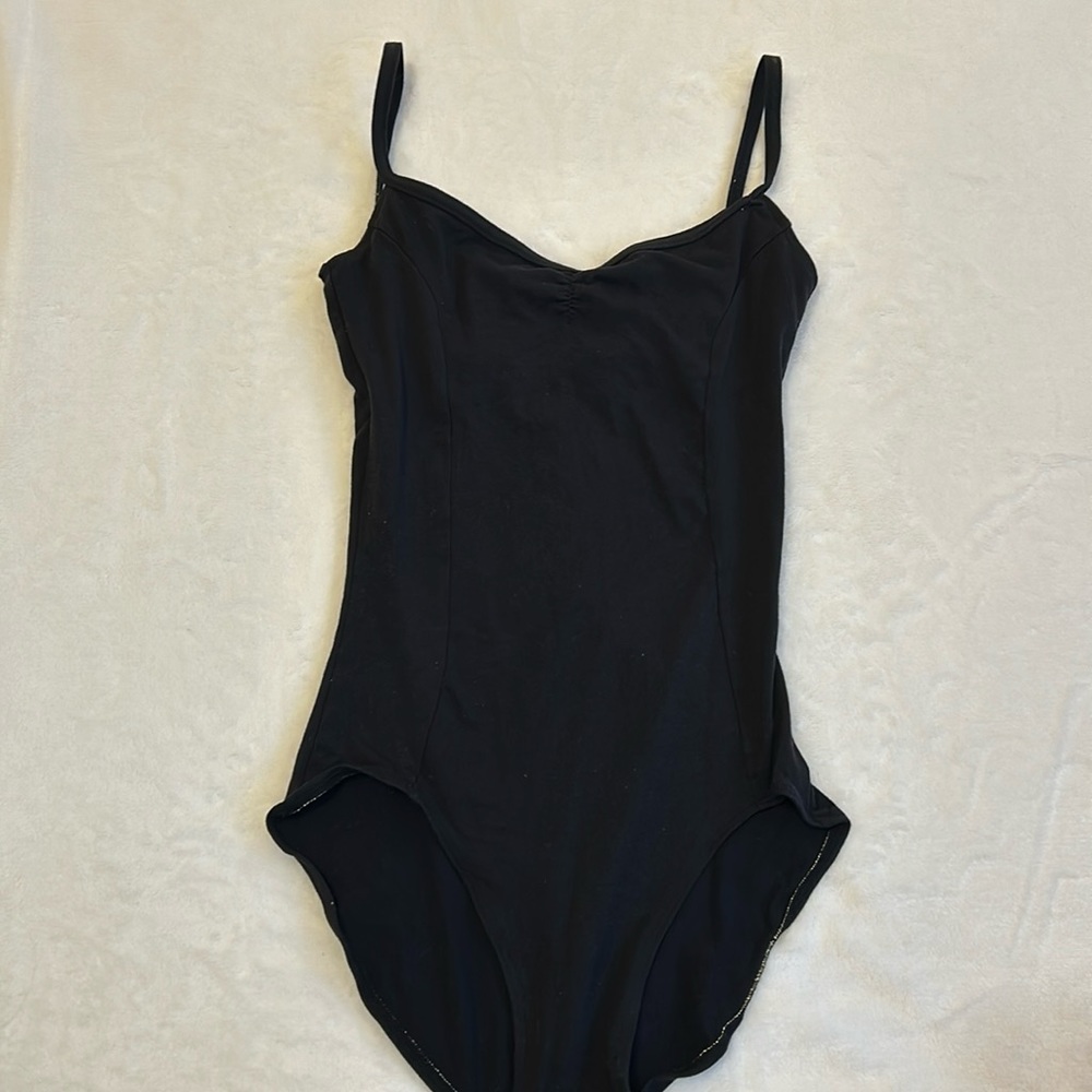 Black Pinched Camisole Leotard